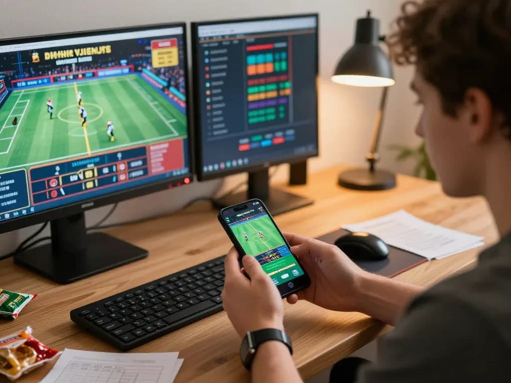 Player enjoying the nhà cái gg88 betting experience on a smartphone with a lively atmosphere