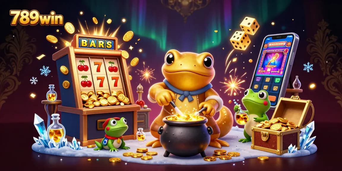 Experience the thrill of winning with 789win in this enchanting casino scene filled with gold and luck.