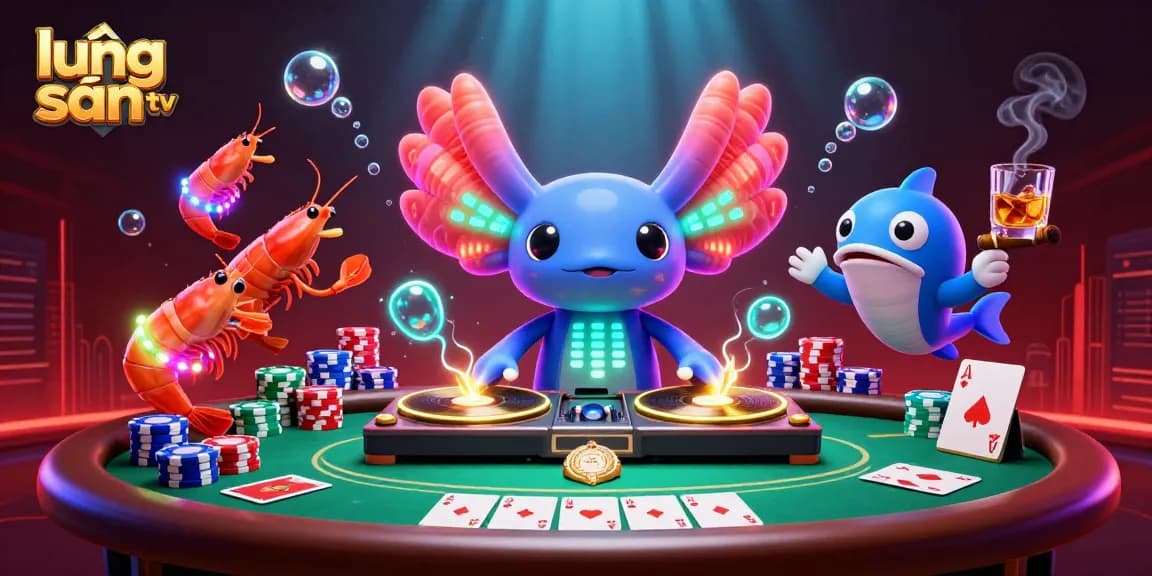 Join the excitement at lương sơn tv as the neon axolotl DJ and friends spin captivating poker scenes!