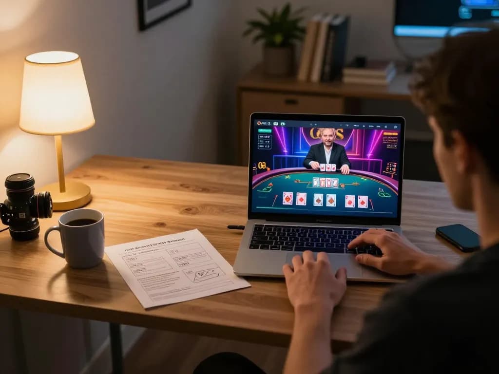Engaging in online gaming strategies on O8's platform while sipping coffee