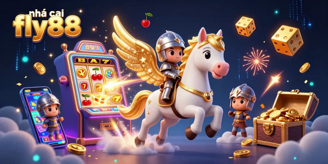 Playing exciting games at nhà cái fly88 with jackpots, golden coins, and vibrant graphics.
