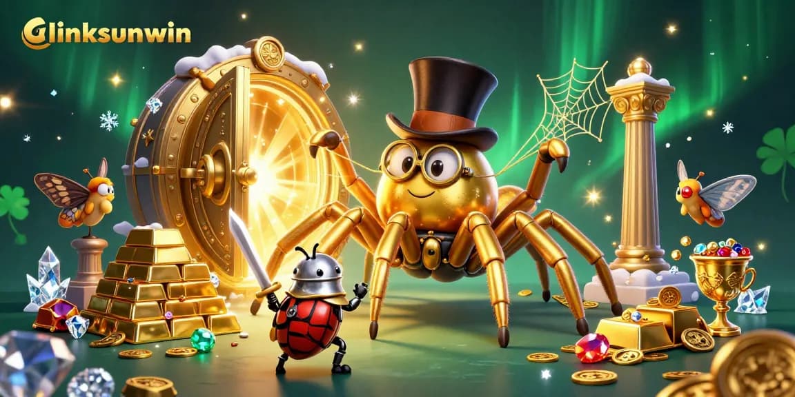 Join linksunwin in an epic casino adventure with the golden tarantula and brave beetle knight.
