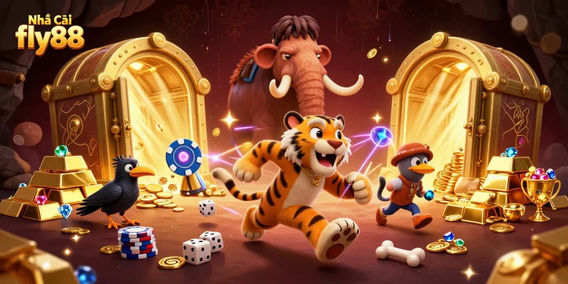 Nhà cái fly88 showcases thrilling adventures in a prehistoric casino with unique characters and rich gambling elements.