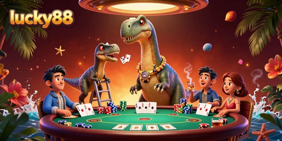 Experience the thrill of lucky88 with vibrant gaming elements in a dynamic casino scene.
