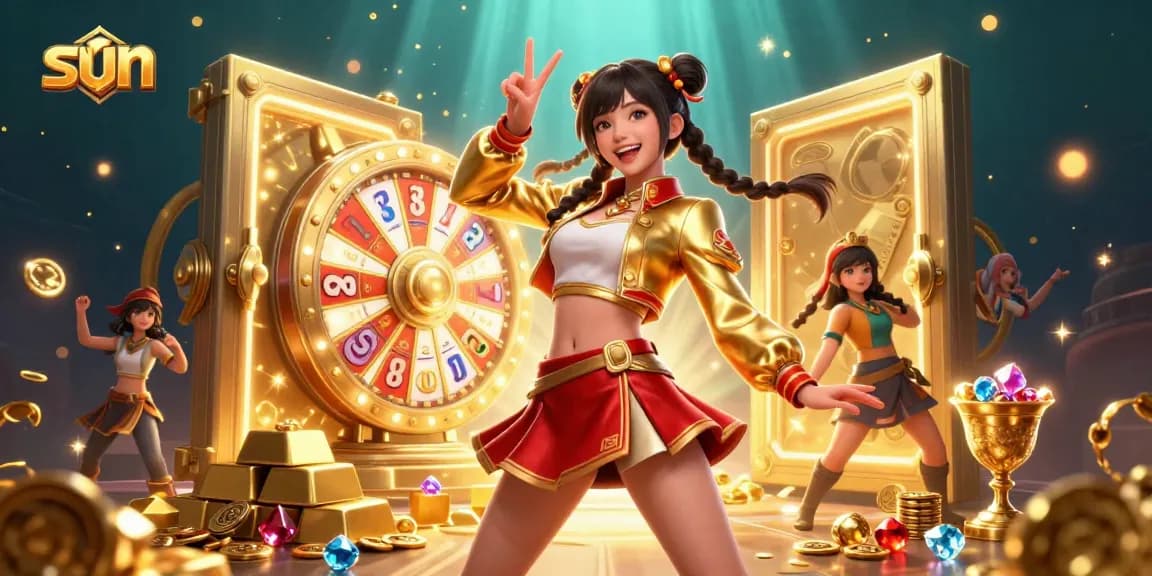 Spin the jackpot with sun-inspired casino games and a vibrant 3D prize scene.