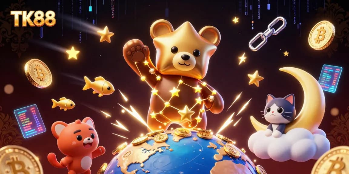 Engage and win with TK88's exciting casino games amid a vibrant cosmic scene.
