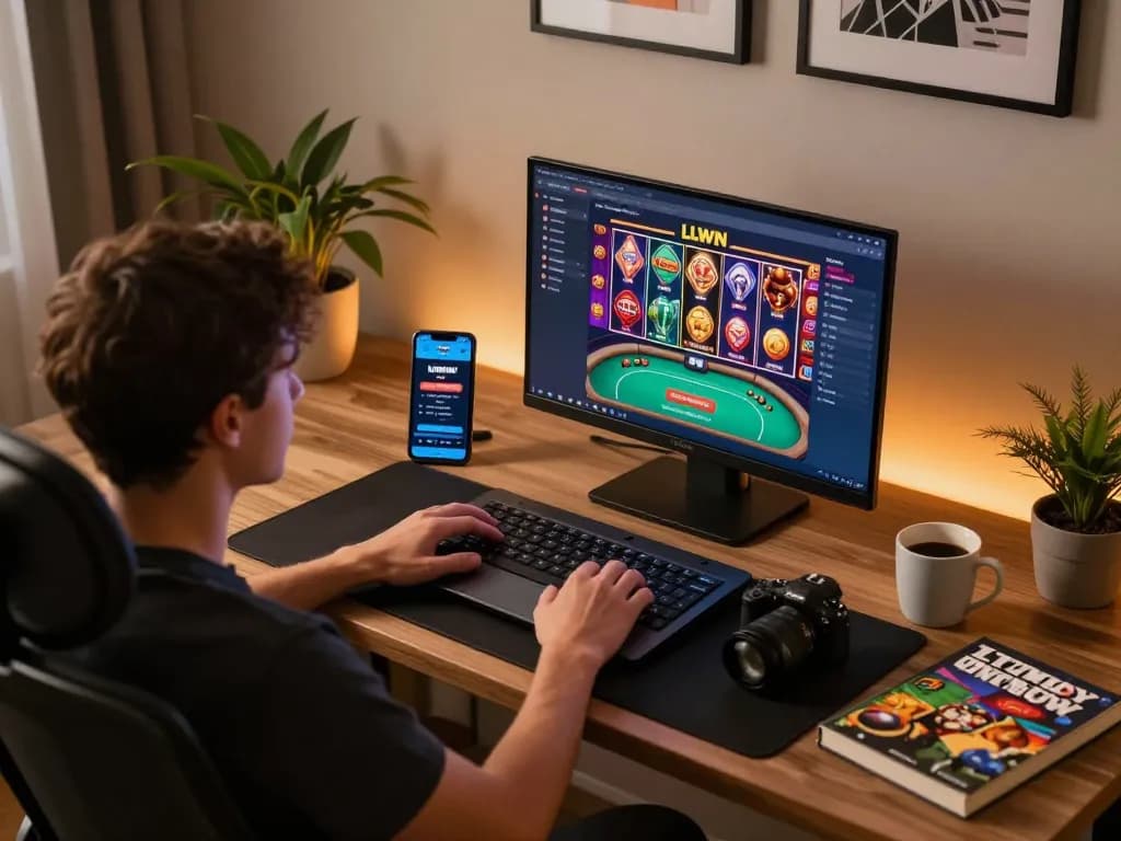 Engage in exciting gaming at LLWIN with a modern setup for link vào llwin, showcasing online casino play.