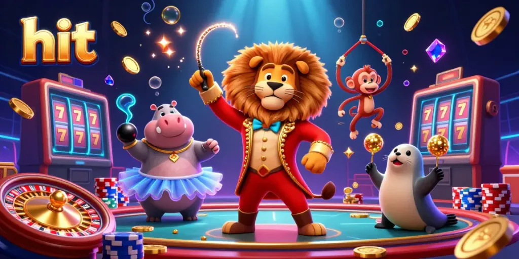 Experience the thrill of hitting big in a vibrant casino with playful characters and exhilarating games.