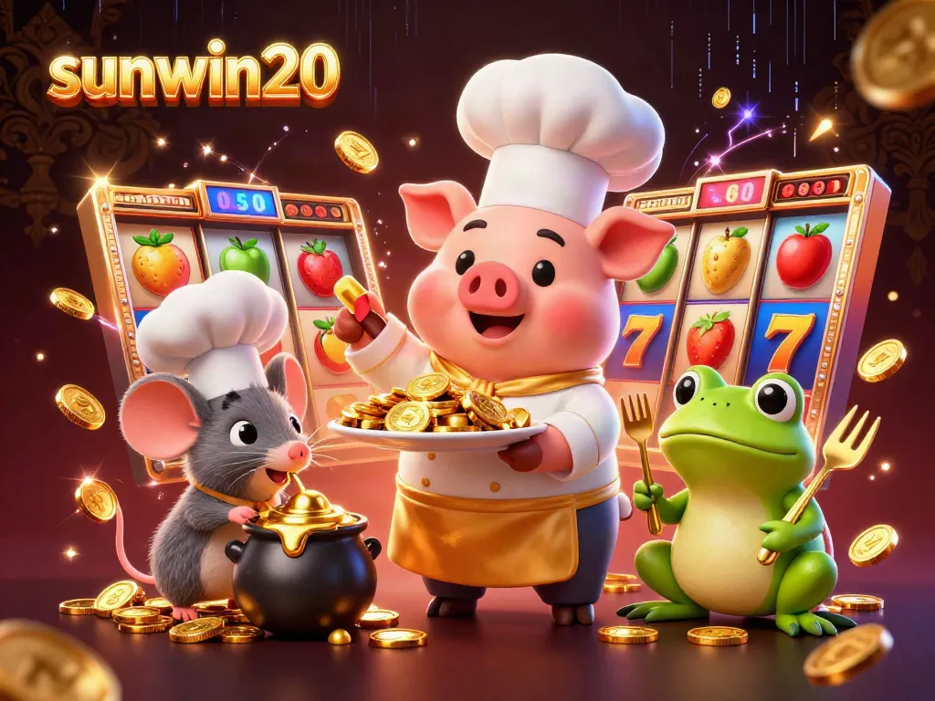 Experience thrilling gameplay with sunwin20 in this vibrant casino-themed illustration.