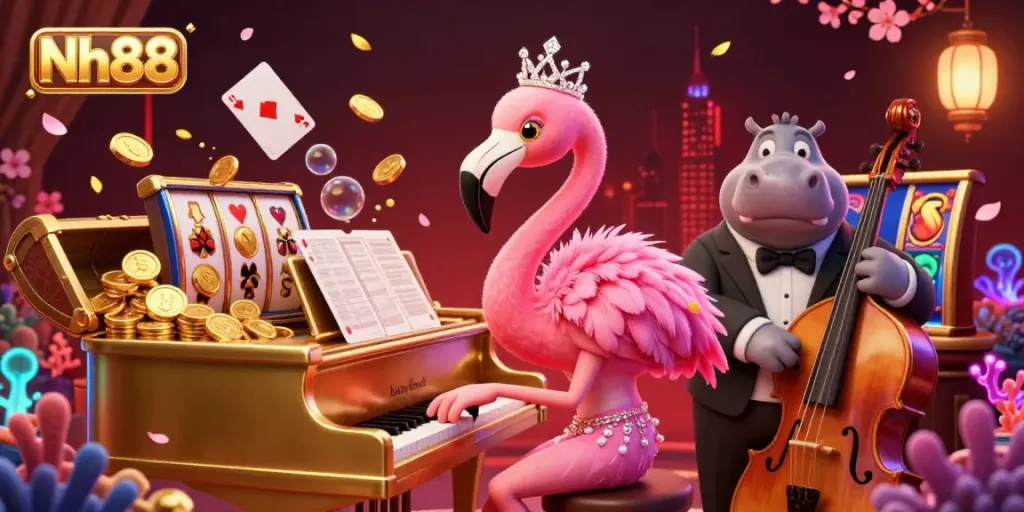 Experience the excitement of Nh88 casino with a vibrant live gaming scene featuring colorful characters and engaging game elements.