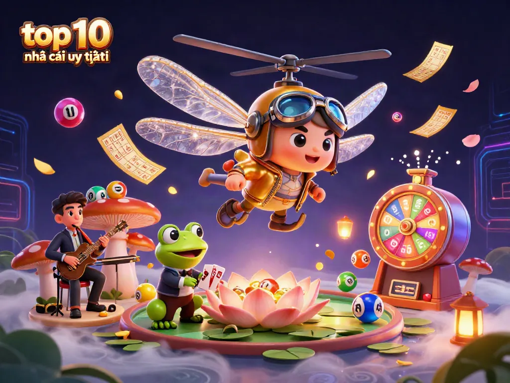 Experience the vibrant world of top 10 nhà cái uy tín with dynamic casino characters and colorful gaming elements.