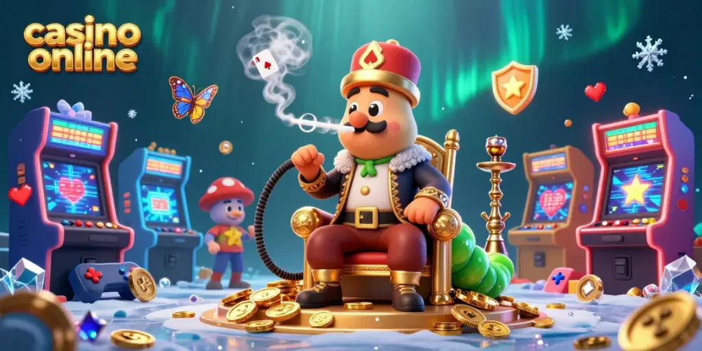 Gana en el casino online con símbolos de póker y una fumadora mágica mientras juegas.