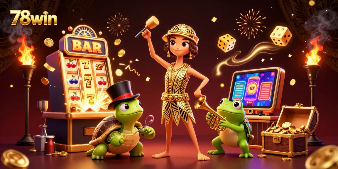 Experience the thrill of 78win with lively casino characters and exciting game elements in action.