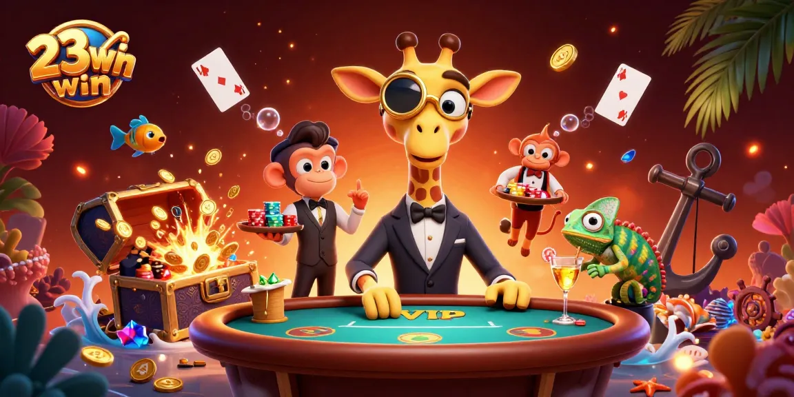Experience the thrill of gaming with 23win in this vibrant, dynamic casino scene.